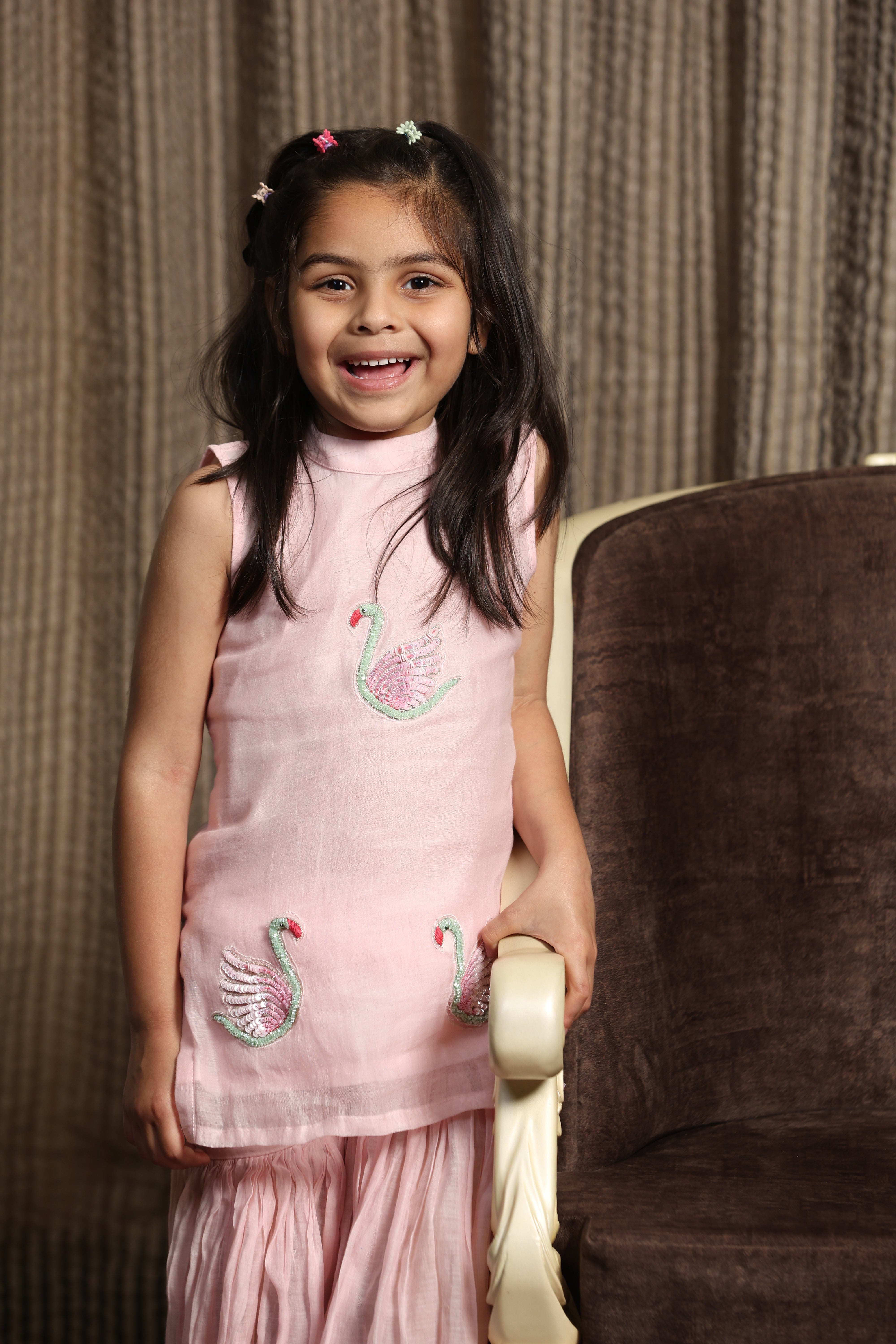 Gulabi Hans Sharara Set for Girls