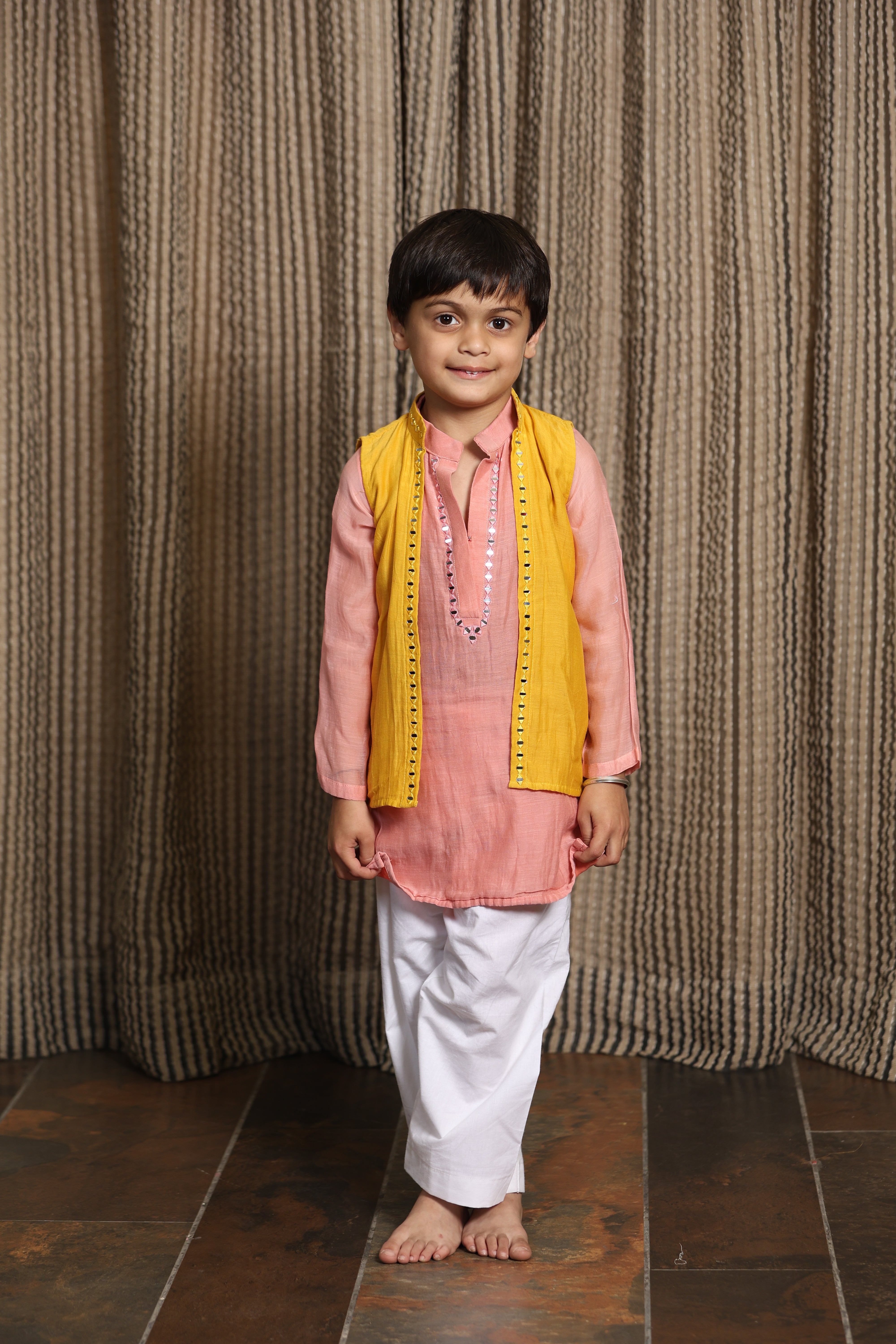 Coral Pink Mirror Kurta Set
