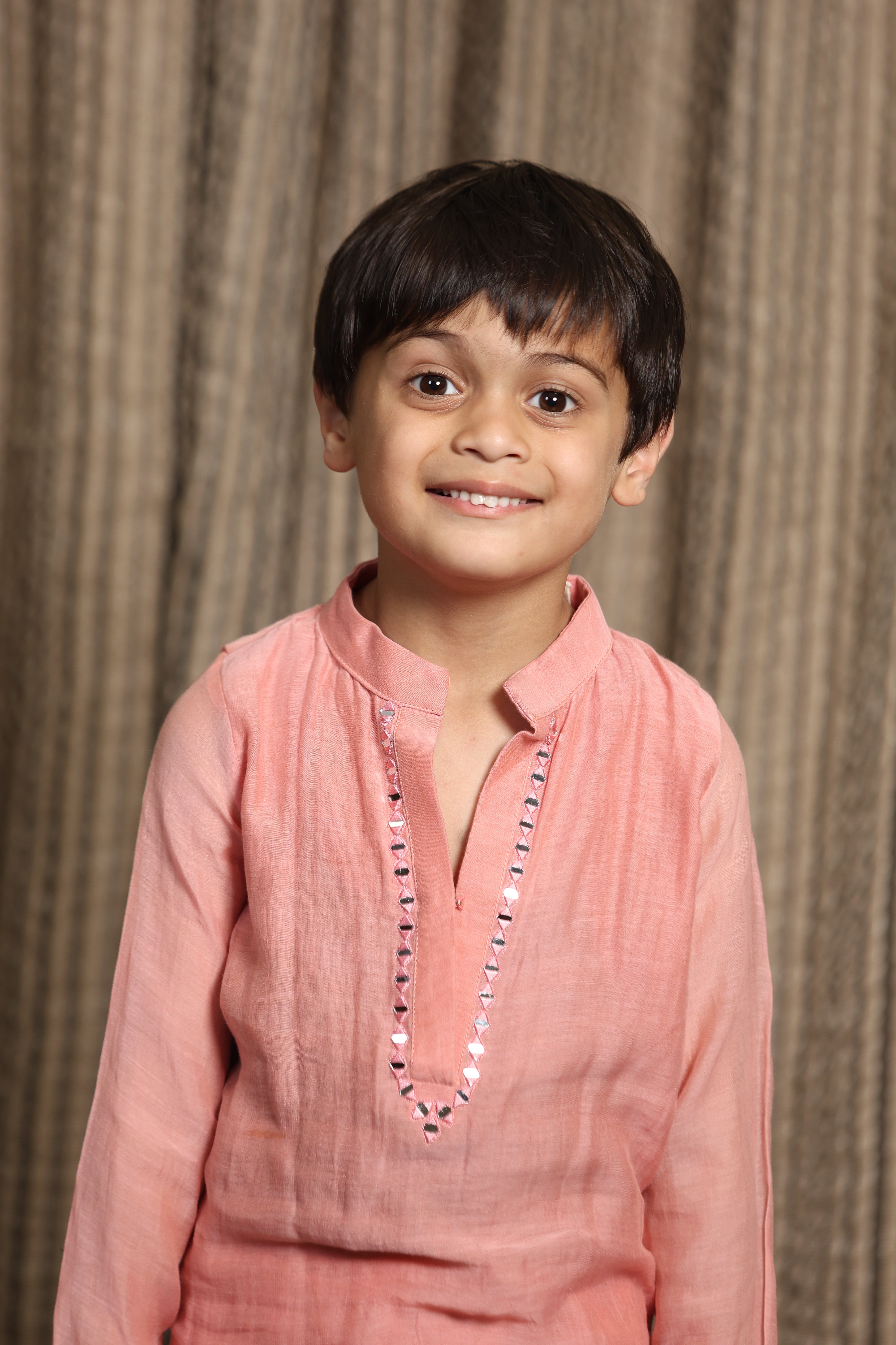 Coral Pink Mirror Kurta Set