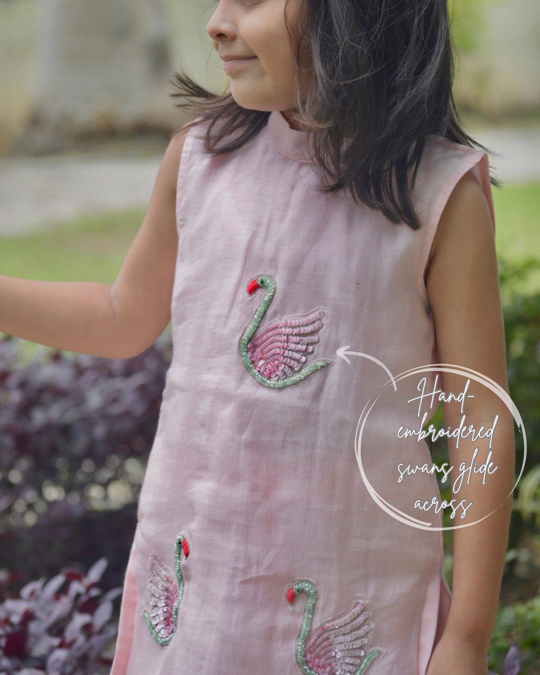 Gulabi Hans Sharara Set for Girls