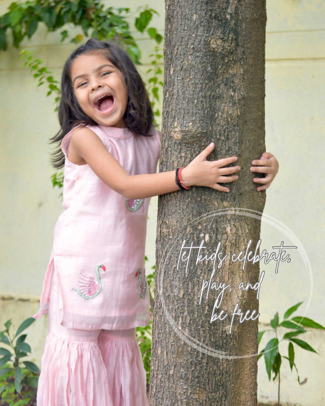 Gulabi Hans Sharara Set for Girls