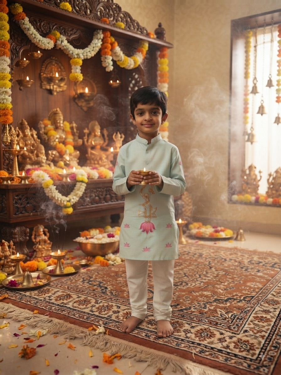 Krishna Handpainted Kurta set