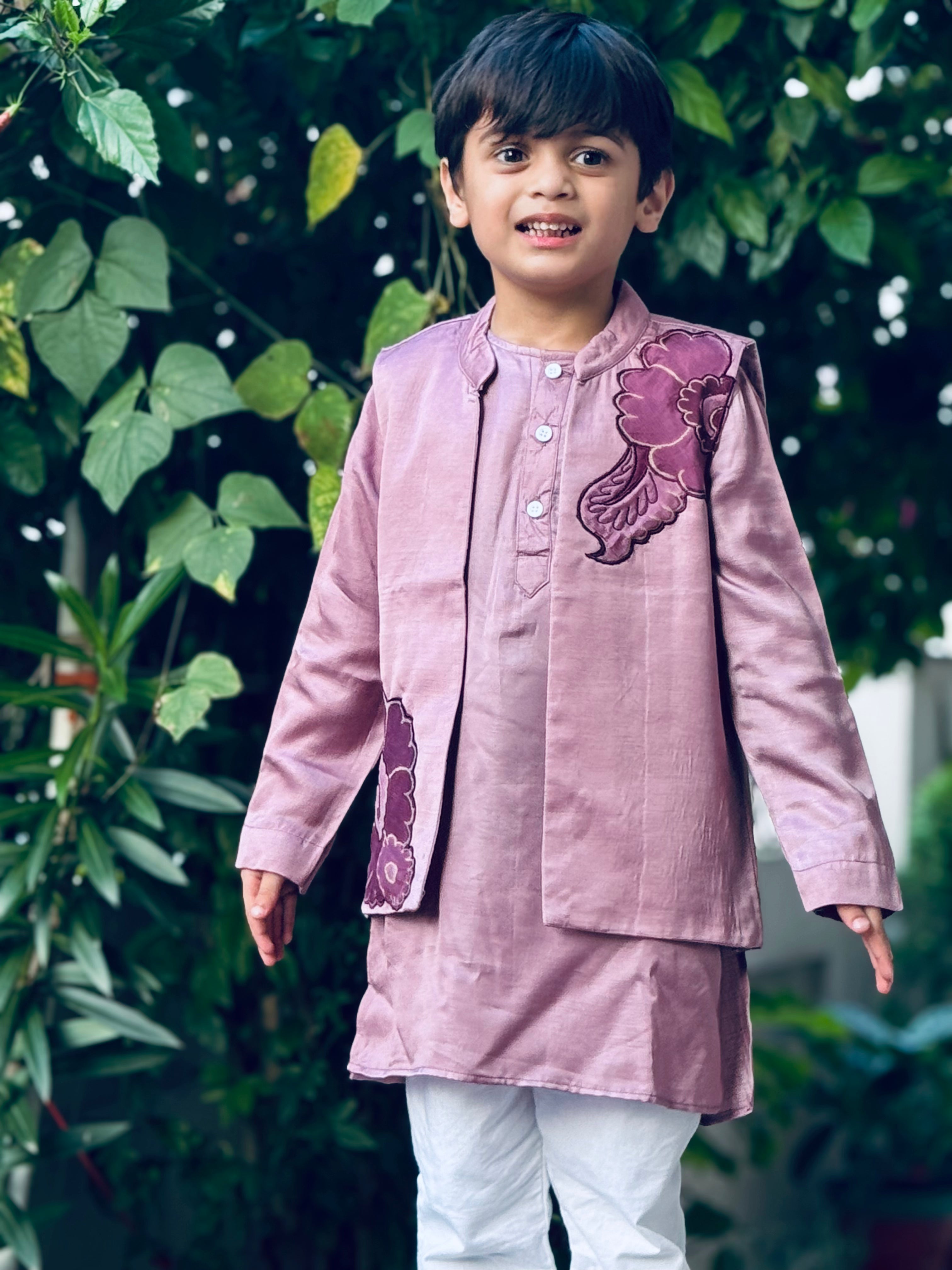 Lilac Appliqué Jacket Set (Boys)