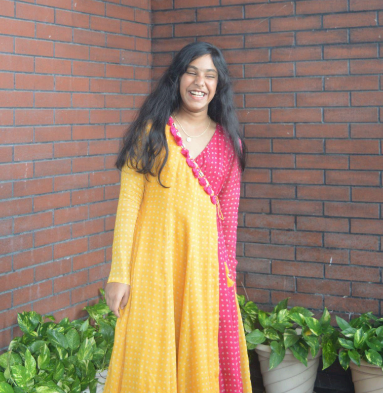 Kesar Gulab Angrakha Dress for Girls